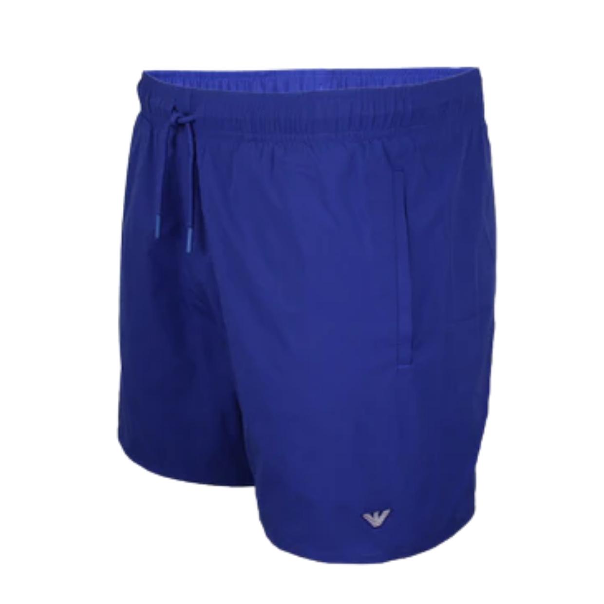 Emporio Armani Embroidered Eagle Blue Swim Shorts