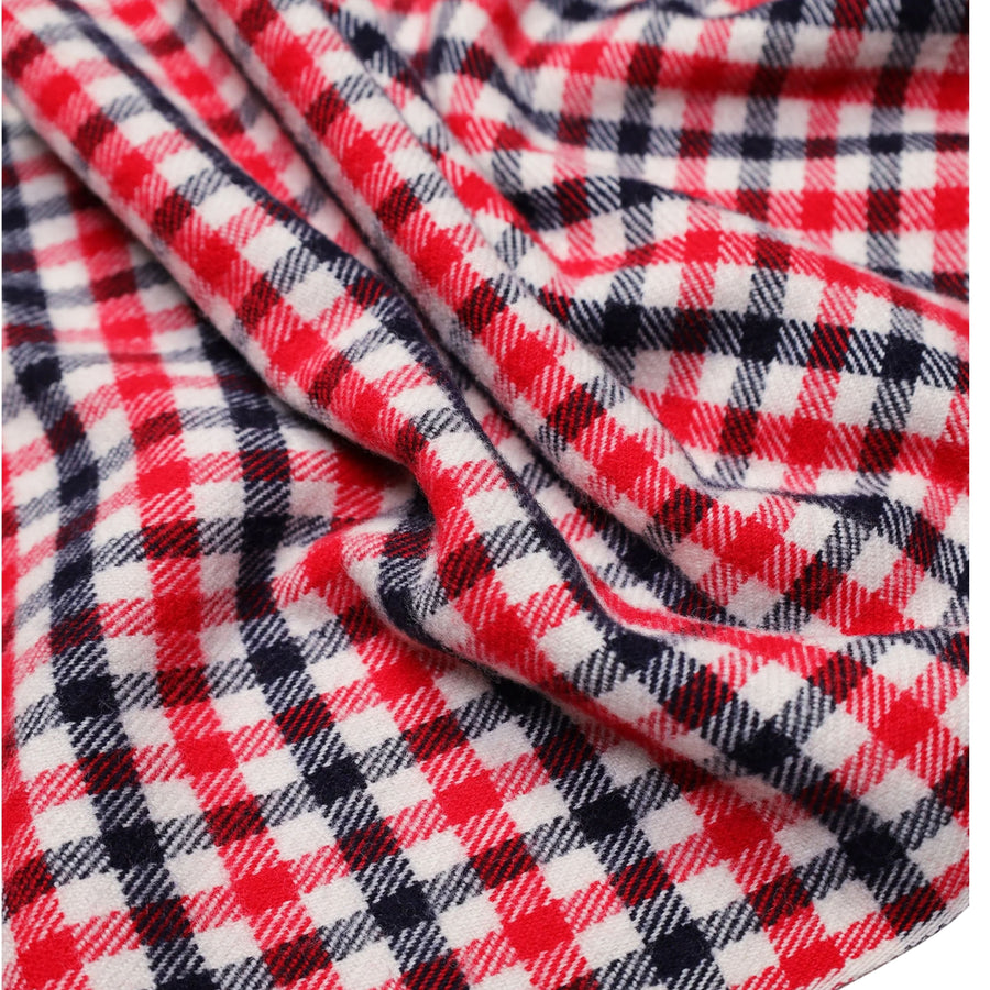 Aquascutum Active Water-Repellent Merino Wool Iconic Club Check Red Scarf