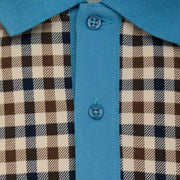 Aquascutum Active Stretch Piquet Club Check Avio Polo Shirt