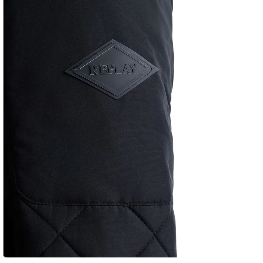 Replay Lightweight Quilted Black Jacket