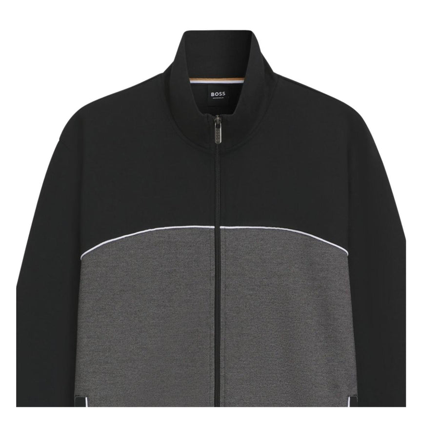 BOSS Contrast Pipping Black Tracksuit Jacket