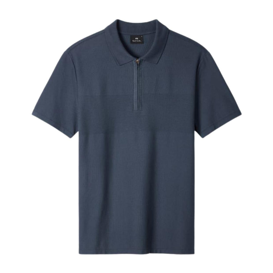 Paul Smith Textured Stripe Navy Polo Shirt