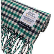 Aquascutum Active Water-Repellent Merino Wool Iconic Club Check Green Scarf