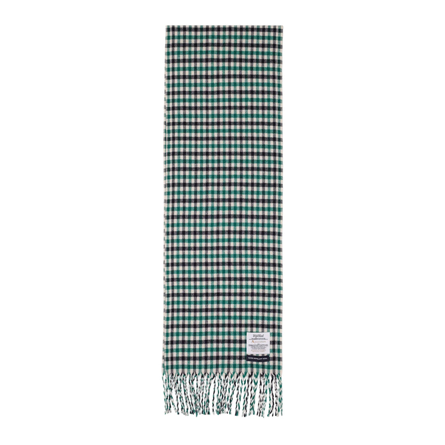 Aquascutum Active Water-Repellent Merino Wool Iconic Club Check Green Scarf