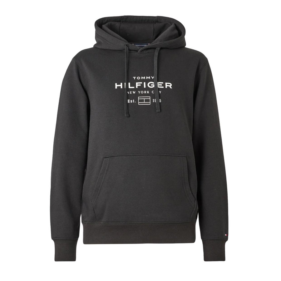 Tommy Hilfiger Printed Oval Graphic Logo Black Hoodie