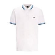 BOSS Paddy Cotton Pique White Polo Shirt