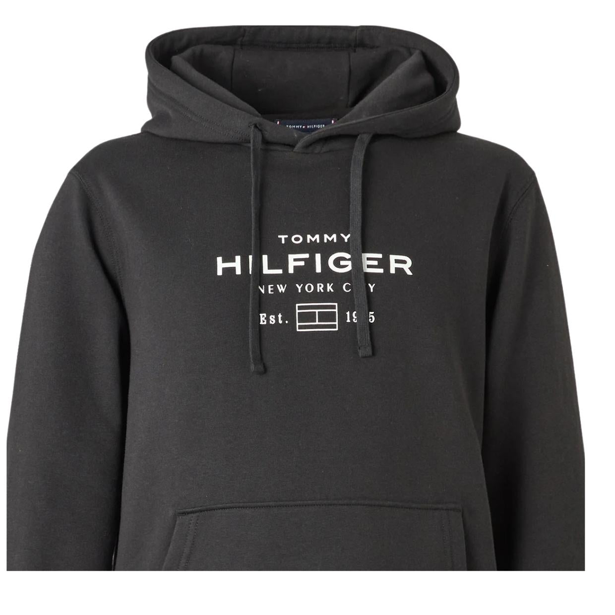 Tommy Hilfiger Printed Oval Graphic Logo Black Hoodie