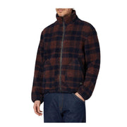 Paul Smith Navy & Orange Fleece Check Zip Jacket