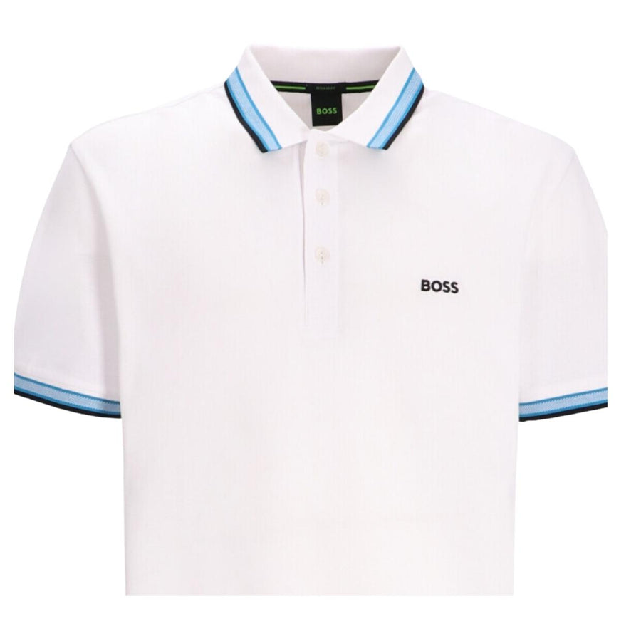 BOSS Paddy Cotton Pique White Polo Shirt