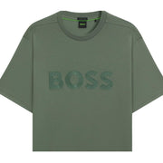 BOSS Cotton Jersey Mirror Logo Green T-Shirt