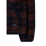 Paul Smith Navy & Orange Fleece Check Zip Jacket
