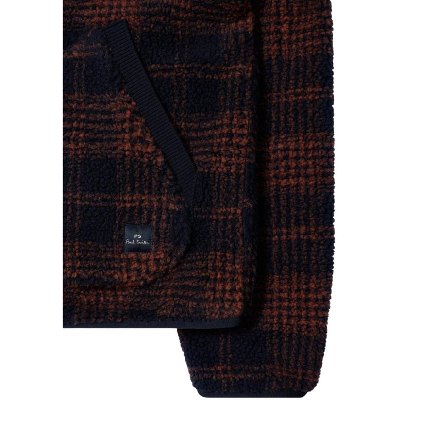 Paul Smith Navy & Orange Fleece Check Zip Jacket