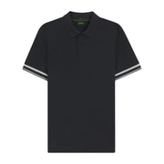 BOSS Slim Fit Striped Cuffs Navy Polo Shirt