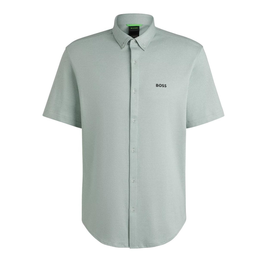 BOSS B Motion Regular Fit Short Sleeve Light Green Shirt