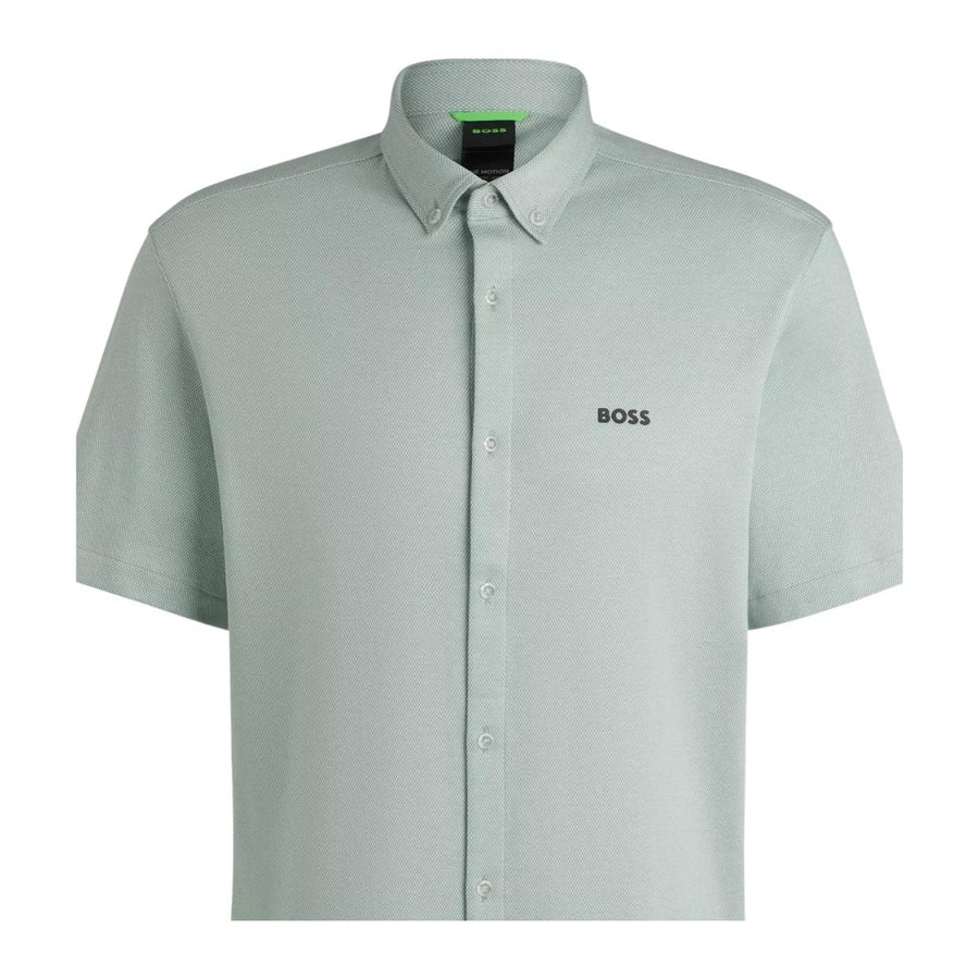BOSS B Motion Regular Fit Short Sleeve Light Green Shirt