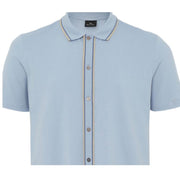Paul Smith Button Through Short Sleeve Sky Blue Polo Shirt