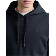 Replay Printed Iconic Logo Black Cotton Blend Hoodie
