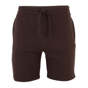 BOSS Embroidered Logo Cotton-Blend Waffle Brown Shorts