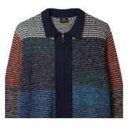 Paul Smith Colour-Block Zip-Through Cotton Wool Cardigan