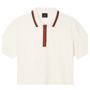 Paul Smith Contrast Tipping Zip White Polo Shirt