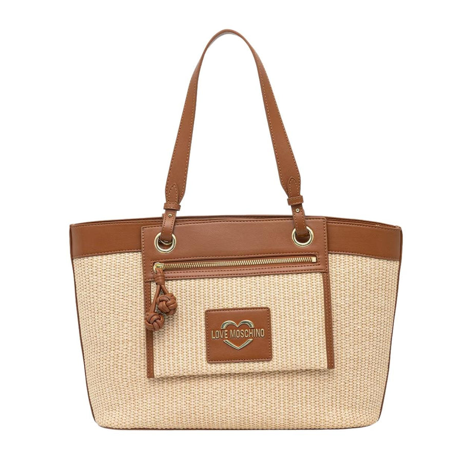Love Moschino Straw Beige Shopper Bag