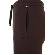 BOSS Embroidered Logo Cotton-Blend Waffle Brown Shorts