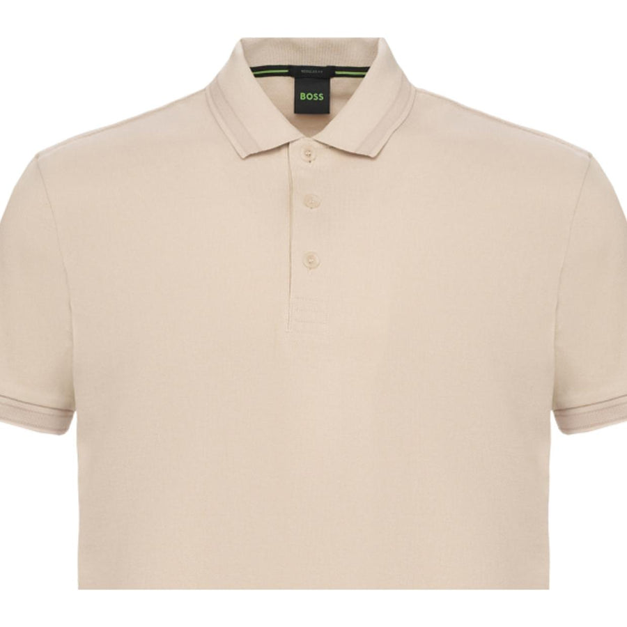 BOSS Embroidered Logo Paddy Beige Polo Shirt