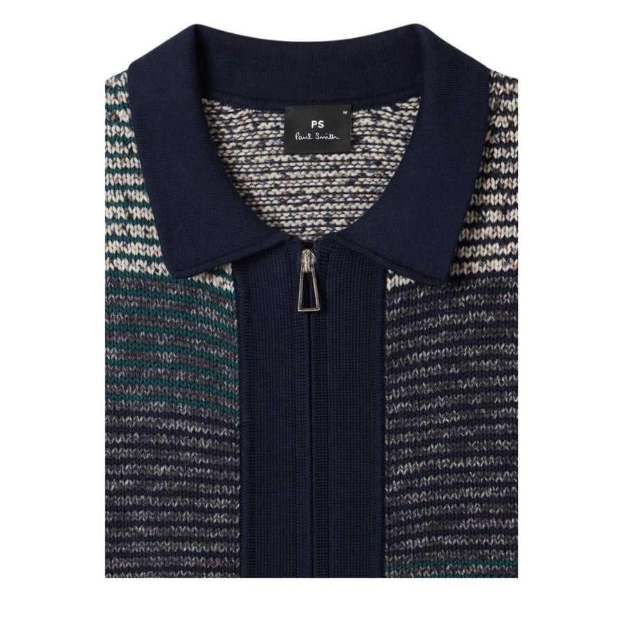 Paul Smith Colour-Block Zip-Through Cotton Wool Cardigan