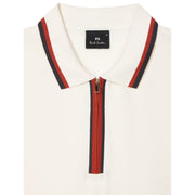 Paul Smith Contrast Tipping Zip White Polo Shirt