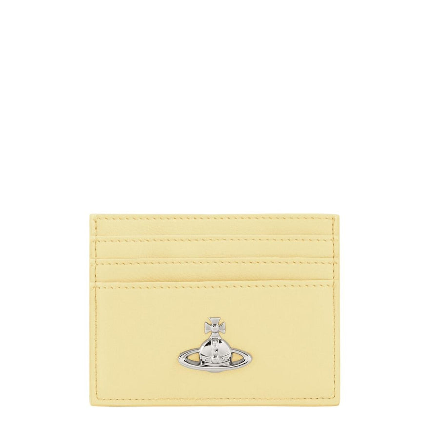 Vivienne Westwood Pastel Yellow Smooth PU Flat Card Holder
