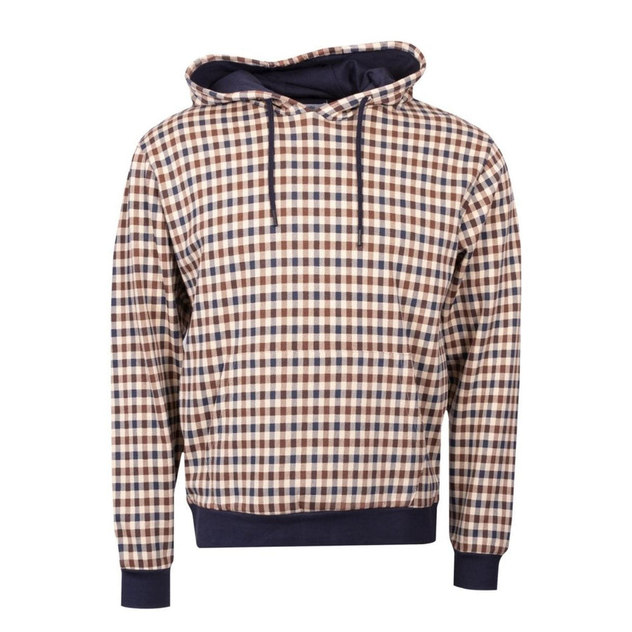 Aquascutum Active Club Check Navy Hoodie