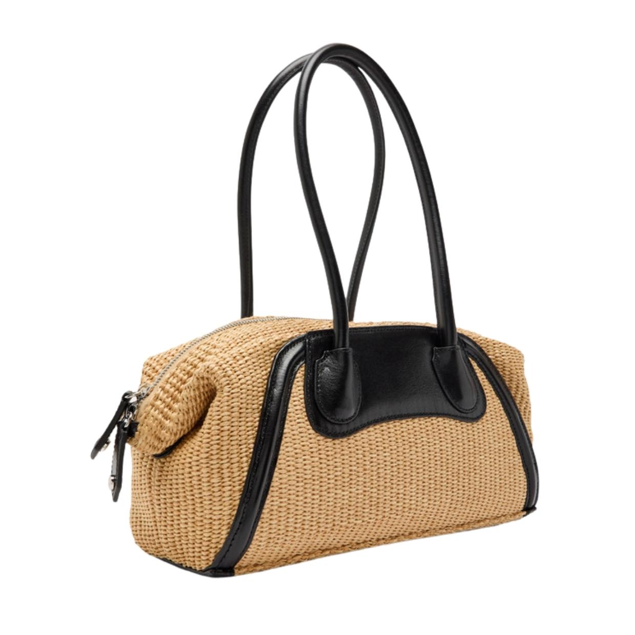 Vivienne Westwood Raffia-Effect Natural Shirley Small Holdall Bag