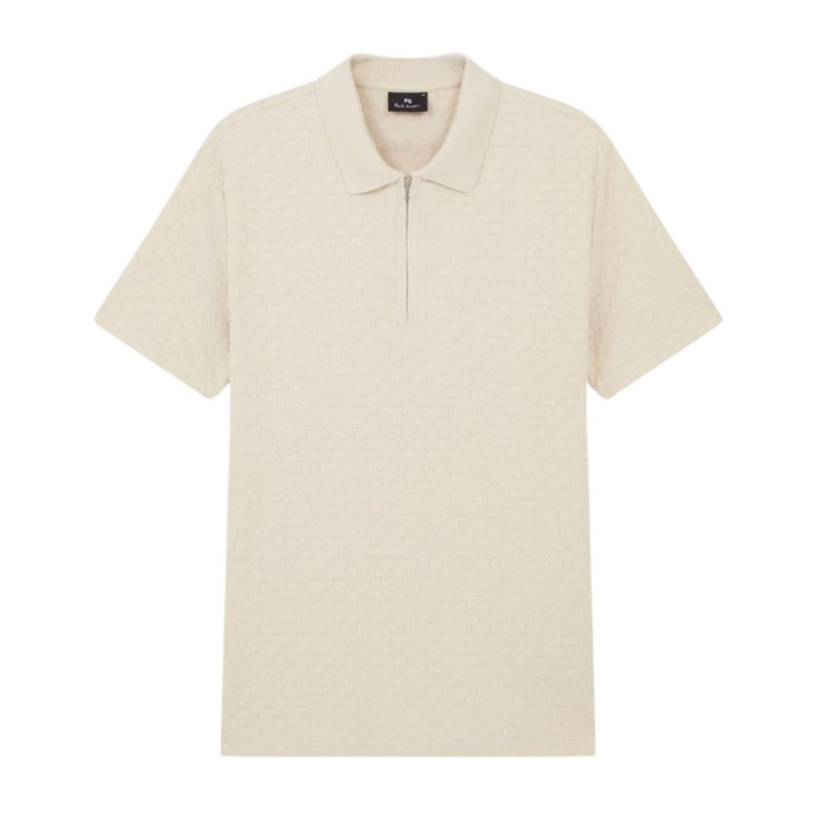 Paul Smith White Regular Fit Zip Polo Shirt