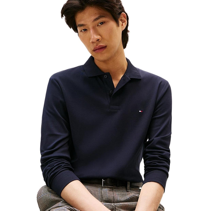 Tommy Hilfiger Regular Fit Long Sleeve Desert Navy Polo Shirt