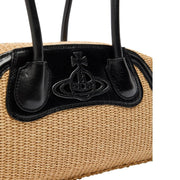 Vivienne Westwood Raffia-Effect Natural Shirley Small Holdall Bag