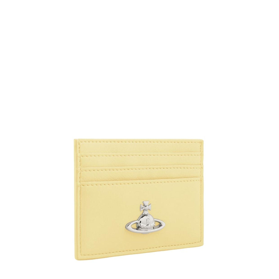 Vivienne Westwood Pastel Yellow Smooth PU Flat Card Holder