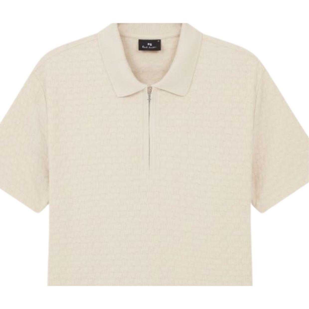 Paul Smith White Regular Fit Zip Polo Shirt