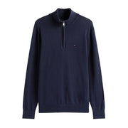 Tommy Hilfiger Rib-Knit Half Zip Navy Sweatshirt