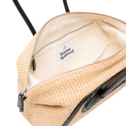 Vivienne Westwood Raffia-Effect Natural Shirley Small Holdall Bag