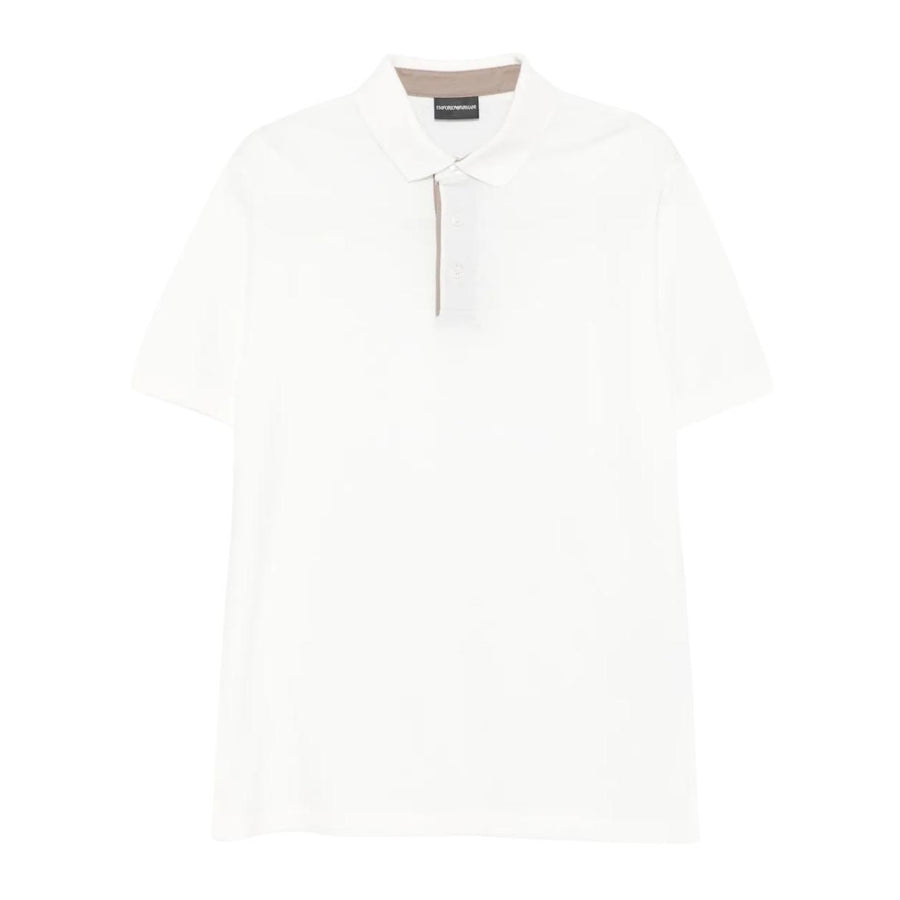 Emporio Armani Embroidered Eagle White Polo Shirt