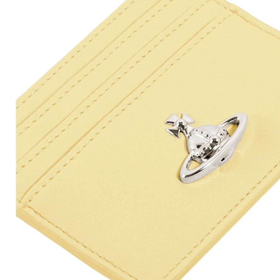 Vivienne Westwood Pastel Yellow Smooth PU Flat Card Holder