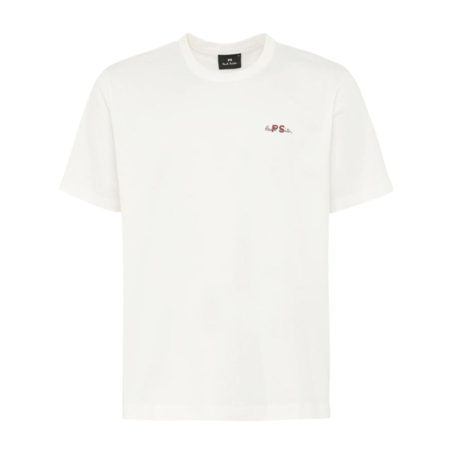 Paul Smith Embroidery Logo Oversized Fit White T-Shirt