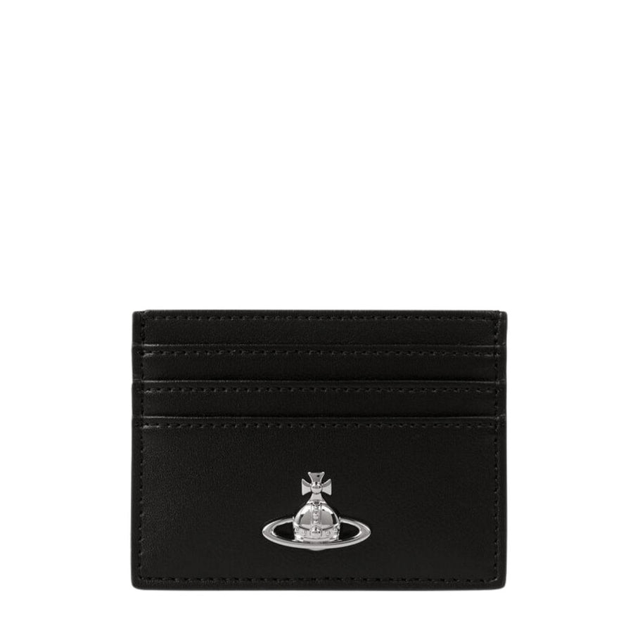 Vivienne Westwood Black Smooth PU Flat Card Holder