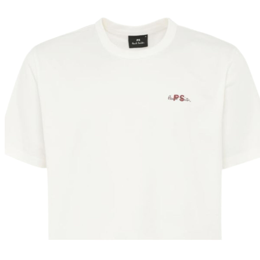 Paul Smith Embroidery Logo Oversized Fit White T-Shirt