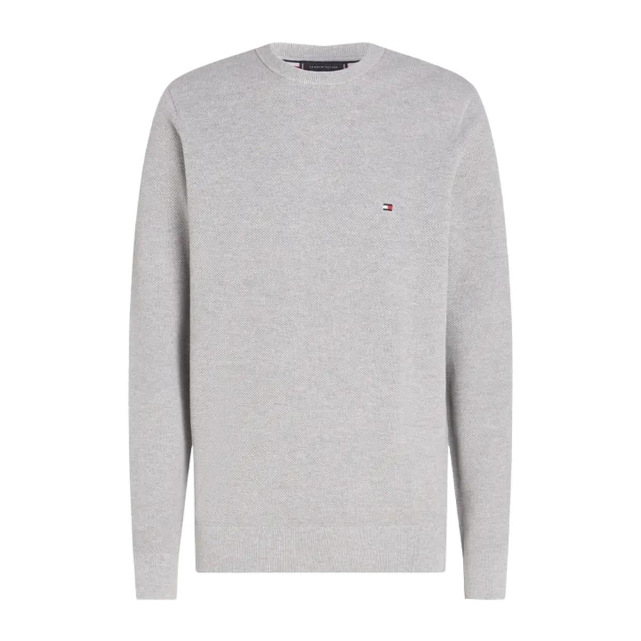 Tommy Hilfiger Structure Knit Light Grey Heather Crew Neck