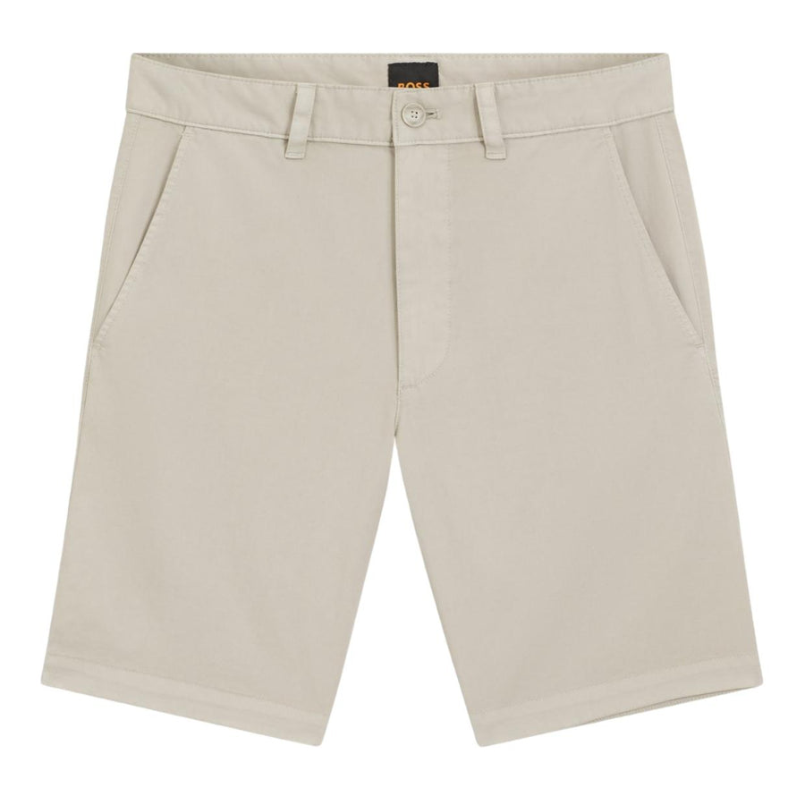 BOSS Slim Fit Stretch Cotton Light Beige Chino Shorts