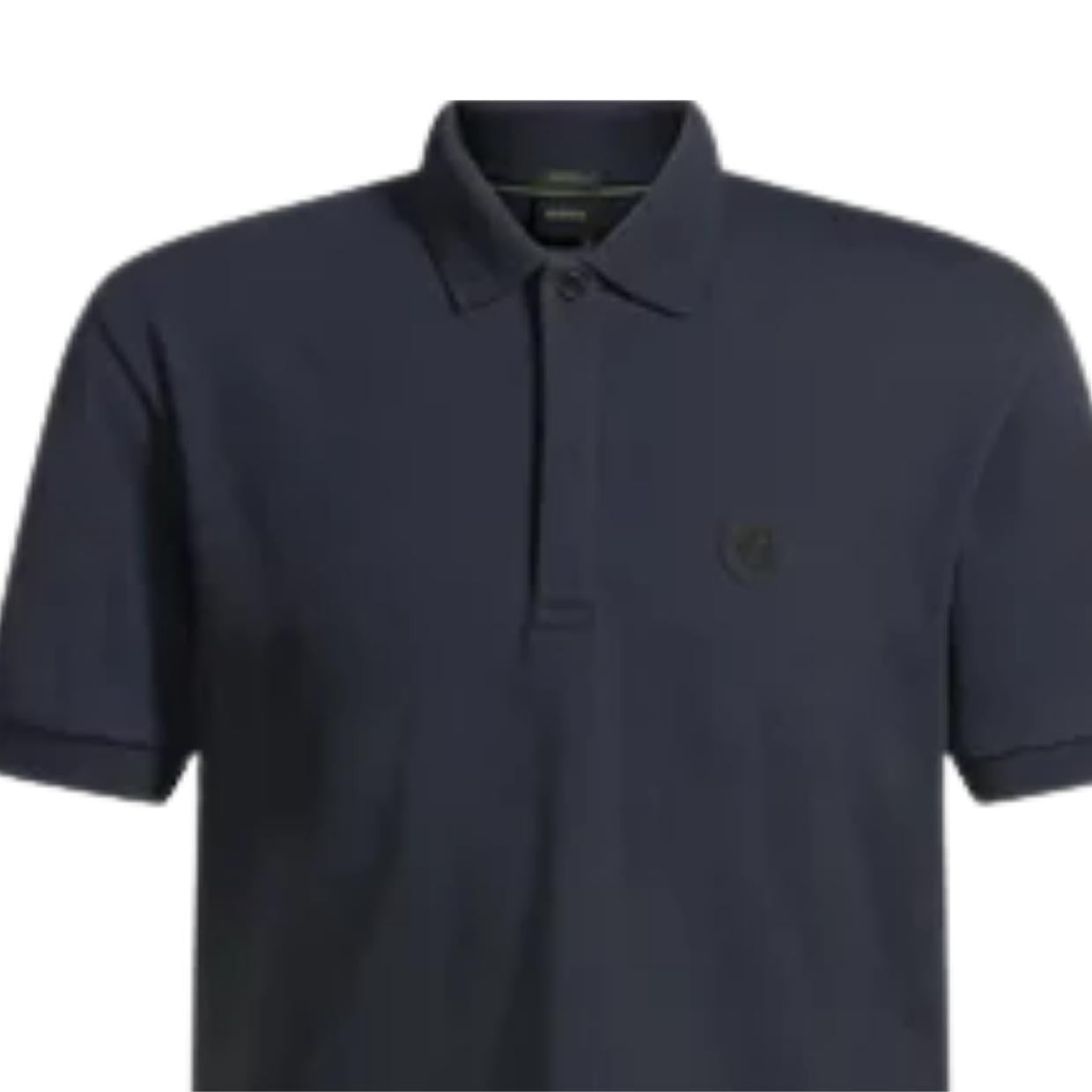 BOSS Paddy TL Double B Logo Patch Dark Navy Polo Shirt