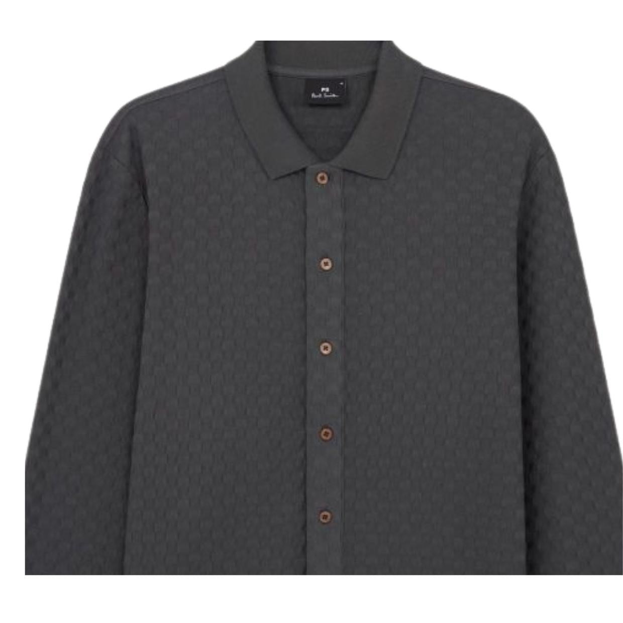 Paul Smith Regular Fit Long Sleeve Grey Polo Shirt