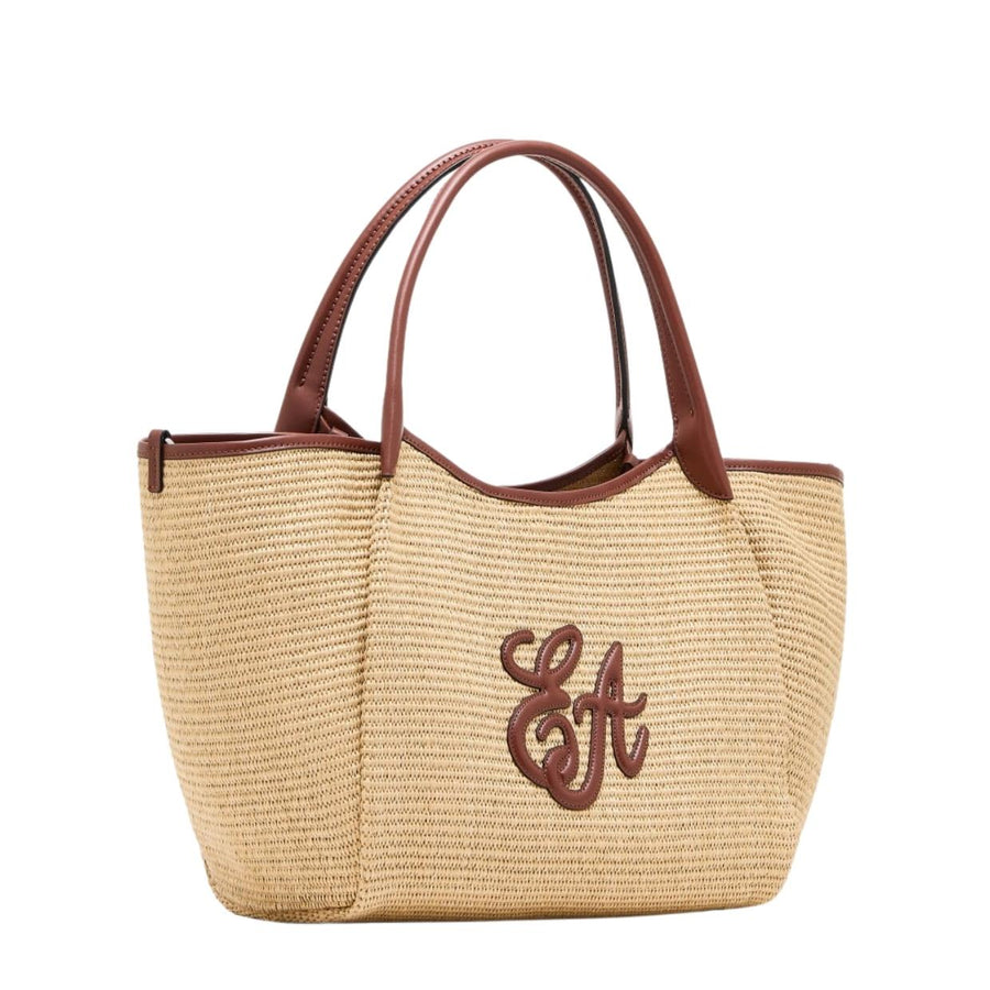 Emporio Armani Medium Woven Straw Shopper Bag