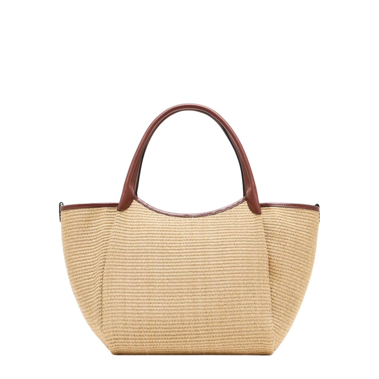 Emporio Armani Medium Woven Straw Shopper Bag